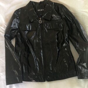 NWOT Girls size 10-12 DKNY faux patent leather jacket